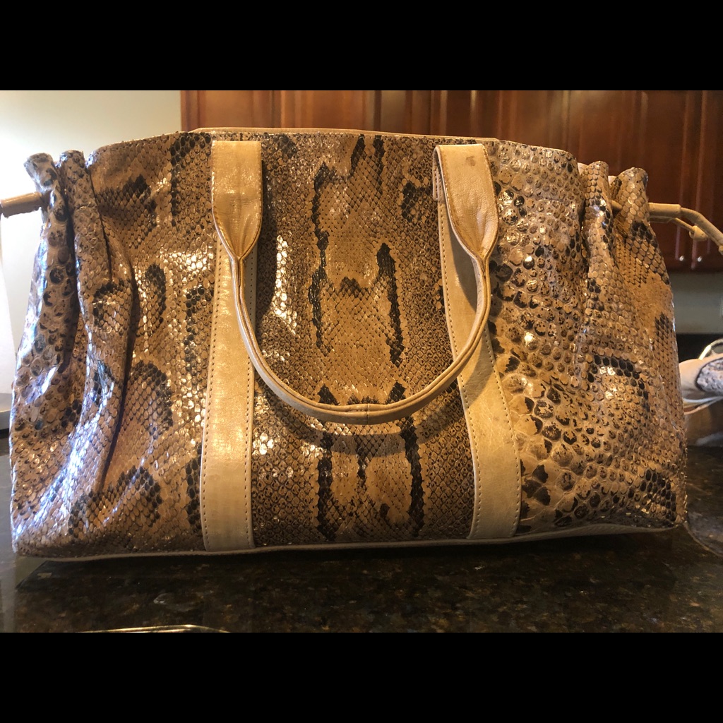 Snakeskin Hand Bag Genuine Leather New